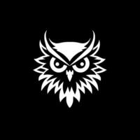 Owl - Black and White Isolated Icon - illustration vector