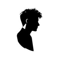 A sleek silhouette profile of a man against a contrasting background vector