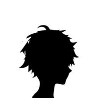 Anime head silhouette illustration with the object of a cool young man vector