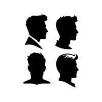 A sleek silhouette profile of a man against a contrasting background vector