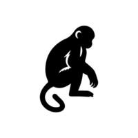 Silhuette monkey animal images and white background vector