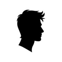 A sleek silhouette profile of a man against a contrasting background vector