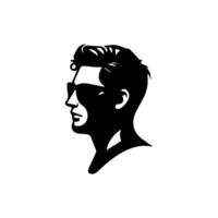 A sleek silhouette profile of a man against a contrasting background vector