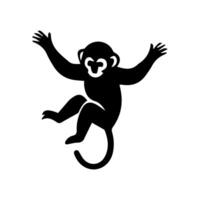 Silhuette monkey animal images and white background vector