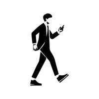 hombre caminando siluetas en blanco fondo, estilo de vida hombre vector