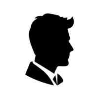 A sleek silhouette profile of a man against a contrasting background vector