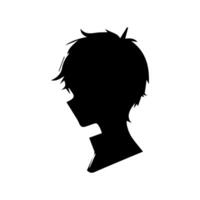 Anime head silhouette illustration with the object of a cool young man vector