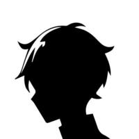 Anime head silhouette illustration with the object of a cool young man vector