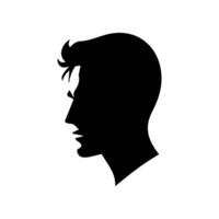 A sleek silhouette profile of a man against a contrasting background vector