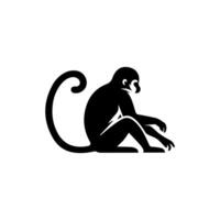 Silhuette monkey animal images and white background vector