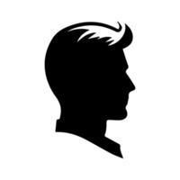 A sleek silhouette profile of a man against a contrasting background vector