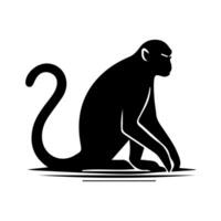 Silhuette monkey animal images and white background vector