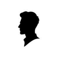 A sleek silhouette profile of a man against a contrasting background vector