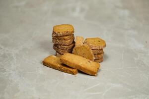 clasificado azúcar galletas galletas Adición servido en antecedentes lado ver de panadería articulo foto