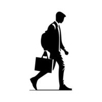 Man walking silhouettes on white background, Lifestyle man vector