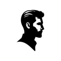 A sleek silhouette profile of a man against a contrasting background vector