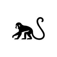 Silhuette monkey animal images and white background vector