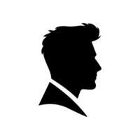 A sleek silhouette profile of a man against a contrasting background vector