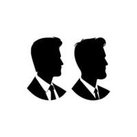 A sleek silhouette profile of a man against a contrasting background vector