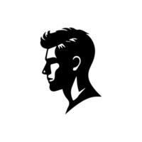 A sleek silhouette profile of a man against a contrasting background vector