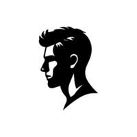 A sleek silhouette profile of a man against a contrasting background vector