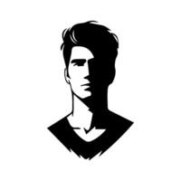 A sleek silhouette profile of a man against a contrasting background vector