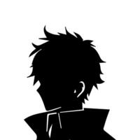 Anime Head silhouette, man anime style vector