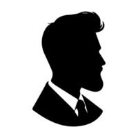 A sleek silhouette profile of a man against a contrasting background vector