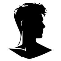 A sleek silhouette profile of a man against a contrasting background vector