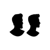 A sleek silhouette profile of a man against a contrasting background vector