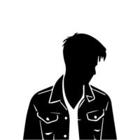 A sleek silhouette profile of a man against a contrasting background vector