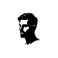 A sleek silhouette profile of a man against a contrasting background vector