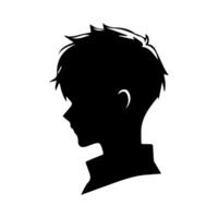 Anime head silhouette illustration with the object of a cool young man vector