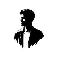 A sleek silhouette profile of a man against a contrasting background vector