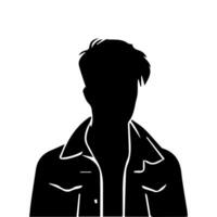 A sleek silhouette profile of a man against a contrasting background vector