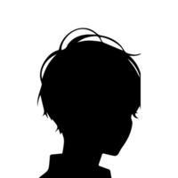 Anime Head silhouette, man anime style vector