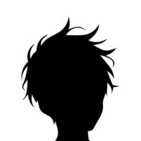 Anime Head silhouette, man anime style vector