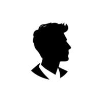 A sleek silhouette profile of a man against a contrasting background vector