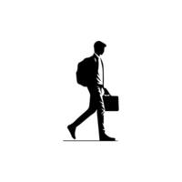 Man walking silhouettes on white background, Lifestyle man vector