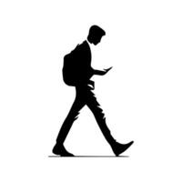 Man walking silhouettes on white background, Lifestyle man vector