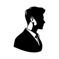 A sleek silhouette profile of a man against a contrasting background vector