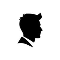 A sleek silhouette profile of a man against a contrasting background vector