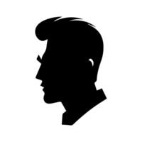 A sleek silhouette profile of a man against a contrasting background vector