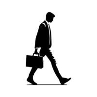 Man walking silhouettes on white background, Lifestyle man vector