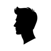 A sleek silhouette profile of a man against a contrasting background vector