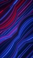 Vertical - trendy cyberpunk background with distorted glowing pink and blue neon light beams moving across the frame. Full HD, looping abstract motion background animation. video