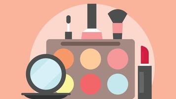 beauty cosmatics makeup set for women illustration vector