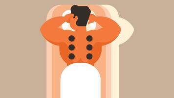 man has a massage in a spa illustration vector