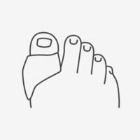 hallux valgo corrector línea icono. deformidades de el grande dedo del pie. ilustración vector
