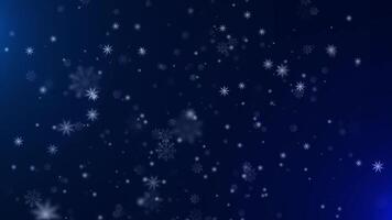 Abstract Glowing Snowflakes Falling Animation video